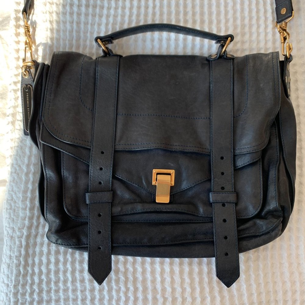 Proenza Schouler Ps1 Navy Leather Cross Body Bag - Picture 3 of 16